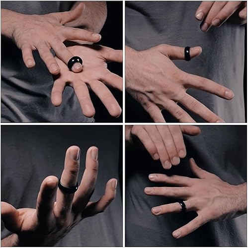 Miniatura 5 de ibasenice 1 juego de accesorios de enlace de anillo trucos portátiles de salto anillos de dedo broma juguetes anillos de salto para llaveros