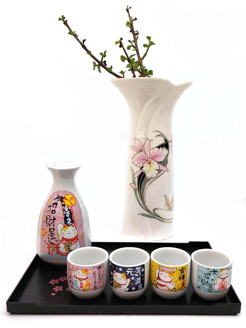 JapanBargain 4682, Porcelain Sake Set Authentic Japanese Saki