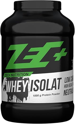 Zec+ Nutrition Whey Isolat – 1000 g, Neutral │ Fettarmes Eiweißpulver aus...