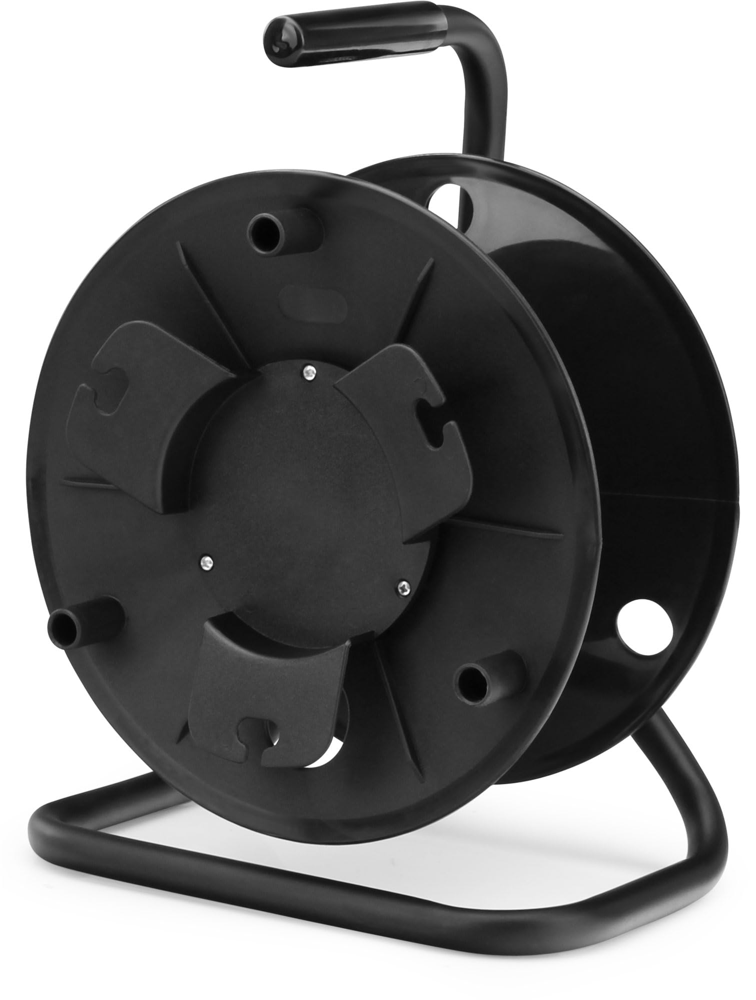 Pronomic KT-100 Bobina Porta Cavi Vuota - Avvolgitore versatile per cavi, fili, catene, corde, tubi ecc. - 11 cm diametro interno, 27 cm diametro esterno, 10 cm larghezza - Nero