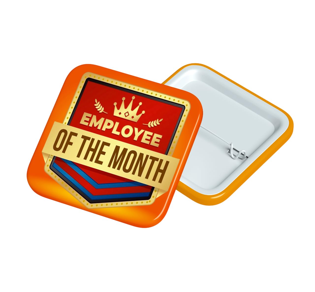 Employee of the Month Badges – 50mm Square High Glossy Professional Recognition Pins for Staff Appreciation, Motivation-image-16