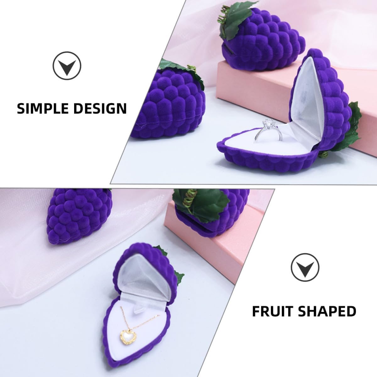 VALICLUD Creative Fruit Shaped Ring Box Organizer for Diamond Ring Storage image 3
