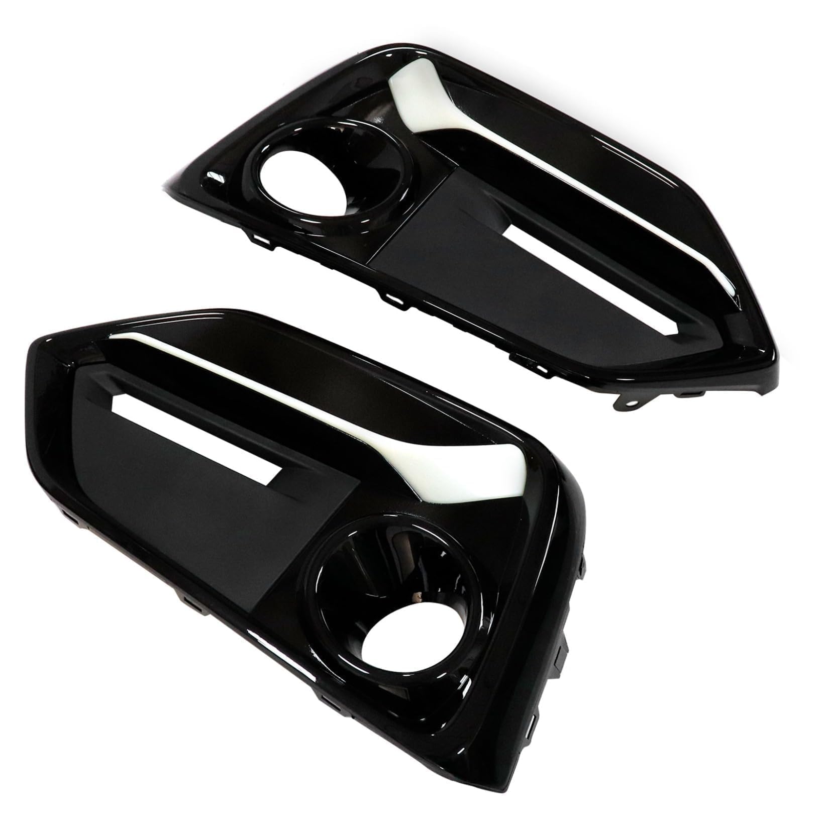 NLQR 2PCS Black Front Left & Right Fog Light Cover Hatchback Compatible with Honda Civic 5 Door Hatchback 2017-2021