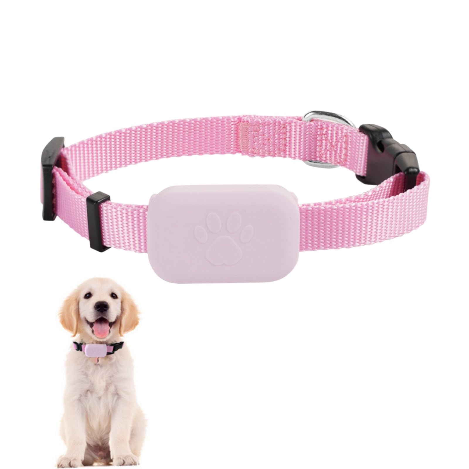 GPS Pet Tracker - GPS Tracker for Cats & Dogs with No Monthly Fees, iOS Compatible Cat Tracker Collar, Mini Tracker Device for Real-Time Pet Tracking,For Apple Find Function,iOS Only（PINK）