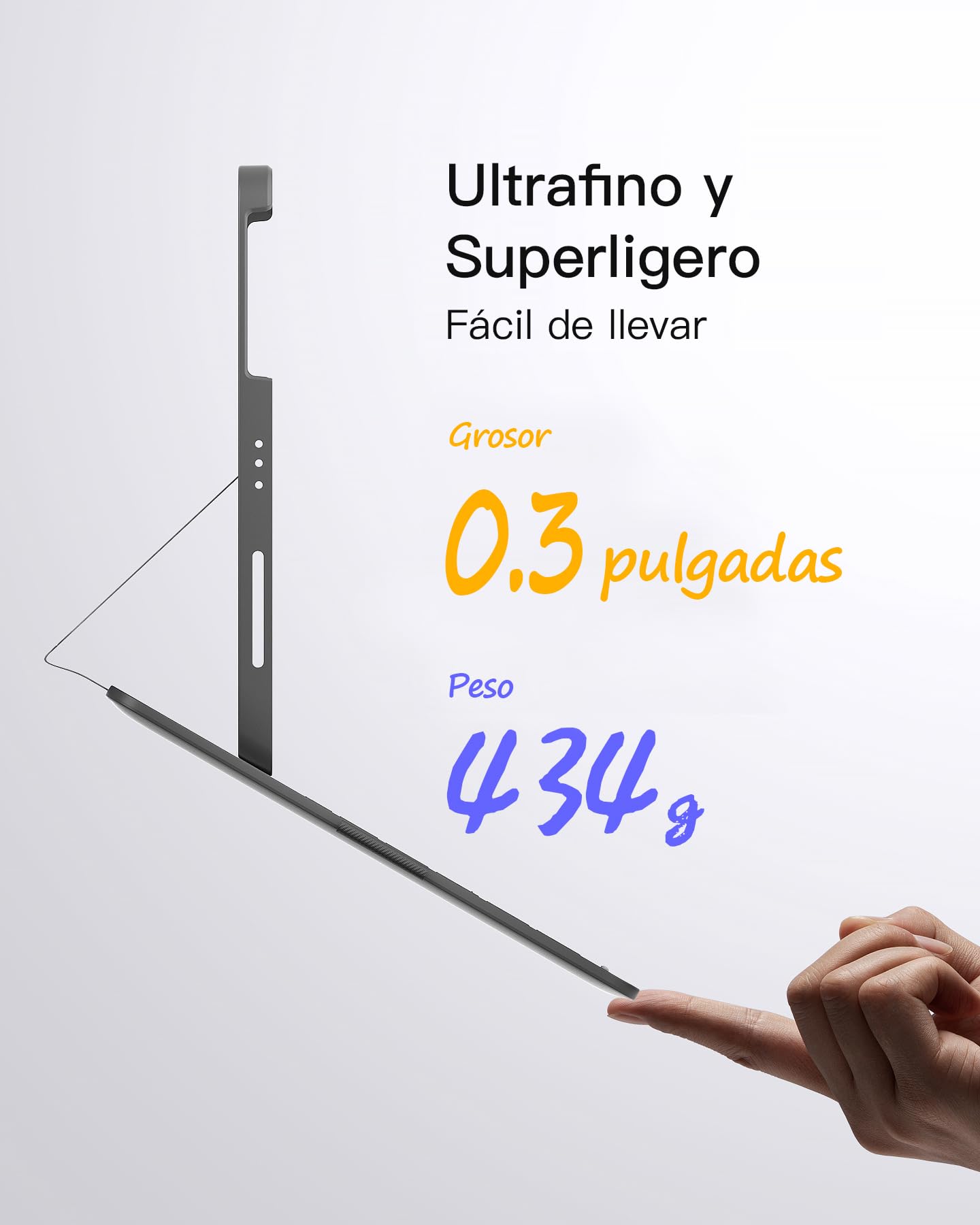 Inateck Funda con Teclado Ultraligera con Portalápices para iPad 10ª/11ª Gen, iPad Air 11"(M4/M3/M2), Air 6/5/4 10.9", iPad Pro 11 (4ª/3ª/2ª/1ª Gen). AirTap Gris