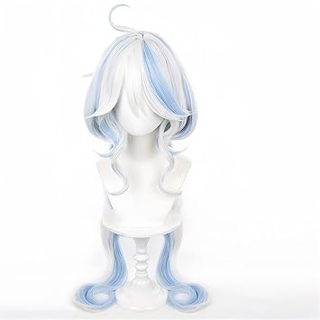 Focalors Furina wig for genshin game Hair white and blue Wig With Wig cap