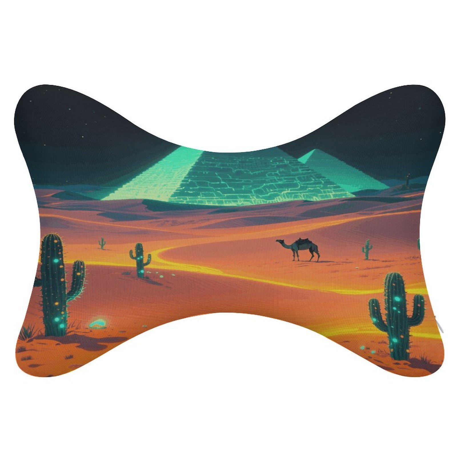 VstaDank Shining Desert Car Pillow Soft Car Neck Pillow Breathable Dog Bone Shaped Travel Neck Pillows Washable Removable All-Season Universal Cars Head Rest Pillows