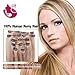 Fabwigs Clip In Human Hair Extensions - 15 18 20 22 Inch 7pcs 70g Set - Silky Straight Human Remy Hair (18 Inch #12/613 Light Brown With Bleach Blonde)