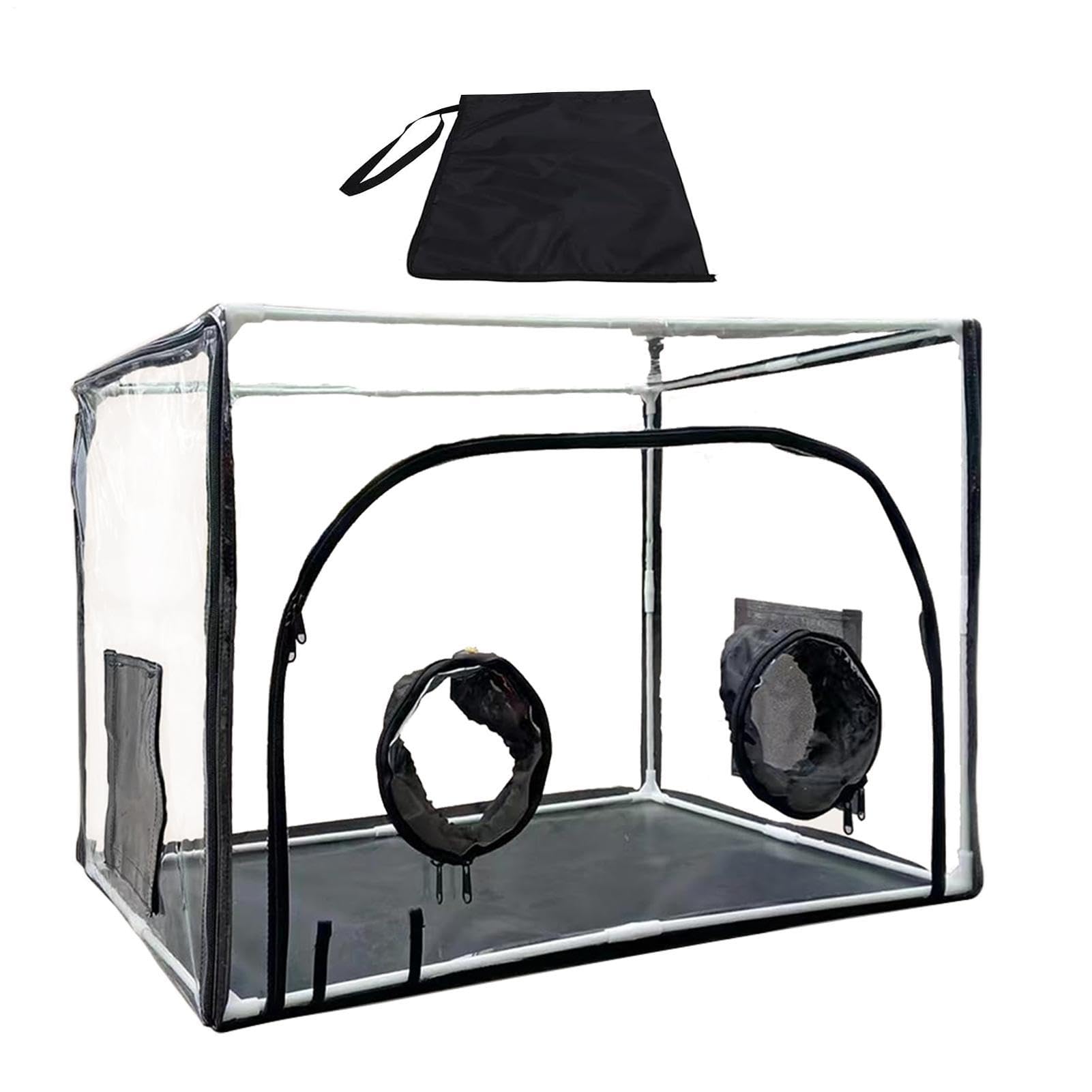Scatola di Coltivazione Funghi Custodia con Porte Guanti di Osservazione | Stazione di allevamento funghi per Appassionati Principianti Hobbisti Studenti Professionisti Seminterrato Garage