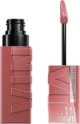 Maybelline NY SuperStay Vinyl Ink Batom Líquido, Longa Duração, Acabamento Vinil Espelhado e Efeito Gloss, Brilho Instantâneo, Conforto para os Lábios, Fórmula Vegana, Cor Cheeky 4,2ml