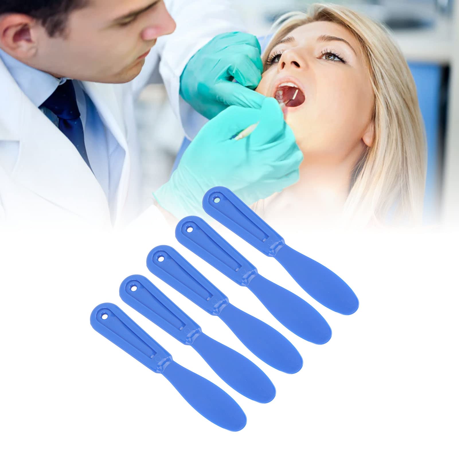 Generic 5pcs Plastic Plaster Spatulas Mixing Knife for Alginate Impression Plaster Materials (Dark Blue)