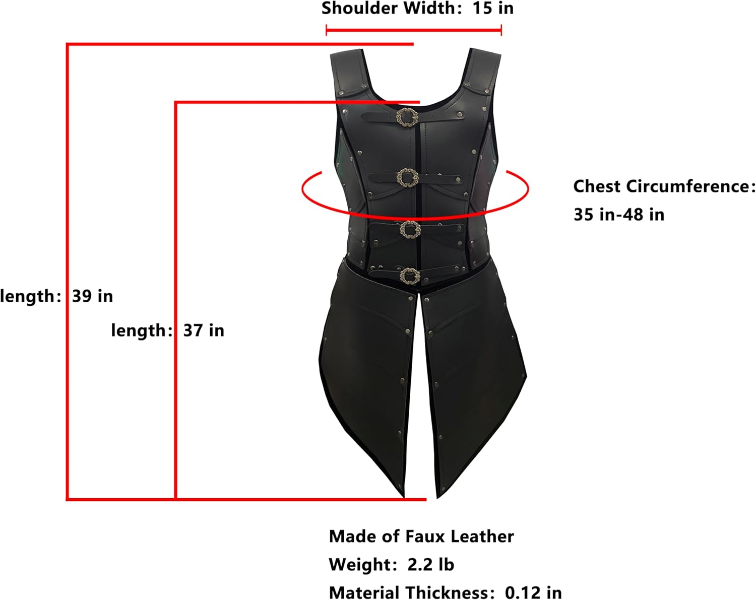 Deluxe Medieval Chest Armor Viking Warrior Adjustable Leather Armour Breastplate Costume for LARP Party Halloween Cosplay - Image 4