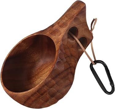 Kuksa Wooden-Mug - 12 oz Wood Coffee Cup for Camping, Hiking, traveling