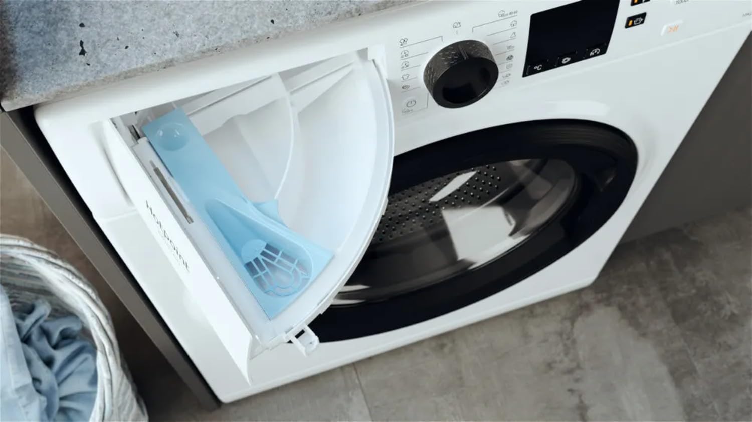 Hotpoint - NS1069CWKEUN Lave-linge Hublot Posable - 10 kg, 1400 tr/min, Moteur Inverter - Steam Hygiene, Départ Différé - Classe Énergétique A - Blanc
