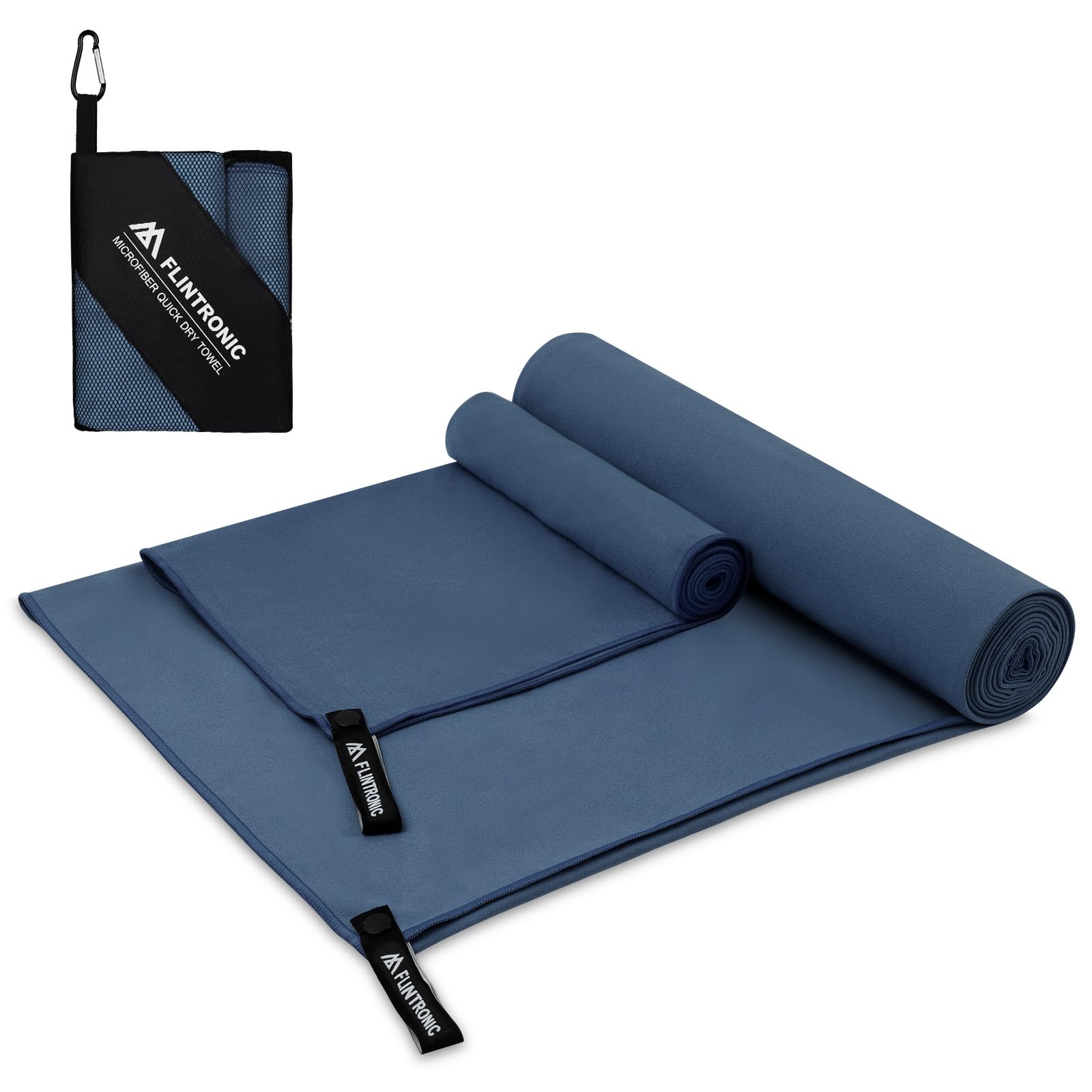 flintronic 3PCS Mikrofaser Handtuch, Sporthandtuch, Reisehandtuch, Strandhandtuch, Schnelltrocknend Microfaser Handtücher für Sauna Fitness, Groß (180 x 90cm) & 2 Stück Klein (80 x 40cm)
