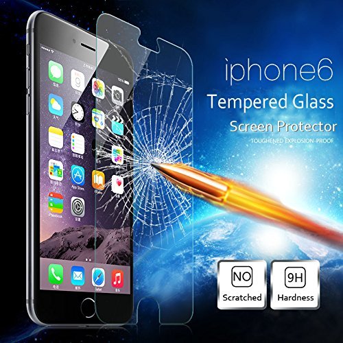 iPhone 6 Screen Protector, AOBILE(TM) [Tempered Glass] Full Front iPhone 6 Screen Protector Titanium Tempered Glass Alloy Arc Edge Built-in Tempered Glass Body Sticker Seamless Fit Not Scratch Hands (Clear for iPhone 6)