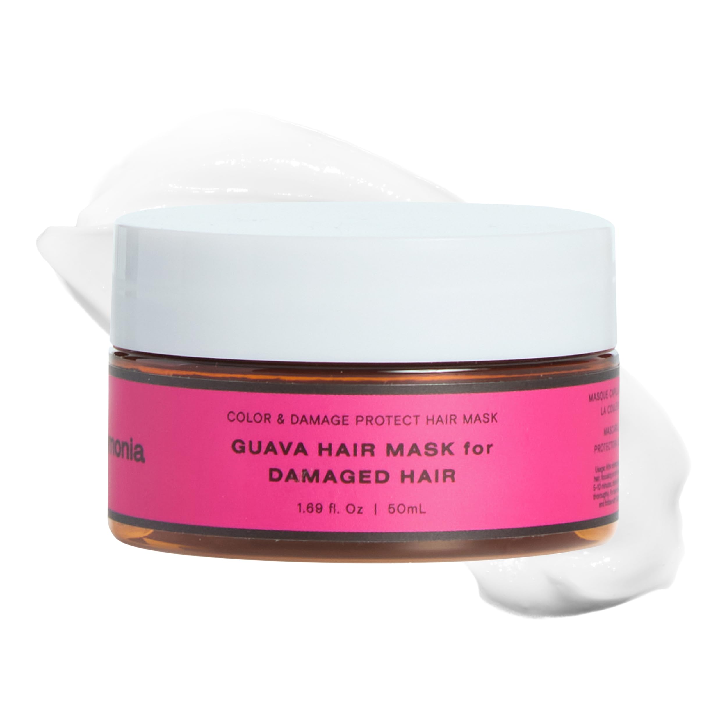 Ceremonia Guava Color & Damage Protect Hair Mask | Moisture Replenishing Treatment for Damaged Hair & Split Ends | Heat & UV Protection, 1.69 fl oz 1.69 Fl Oz (Pack of 1)