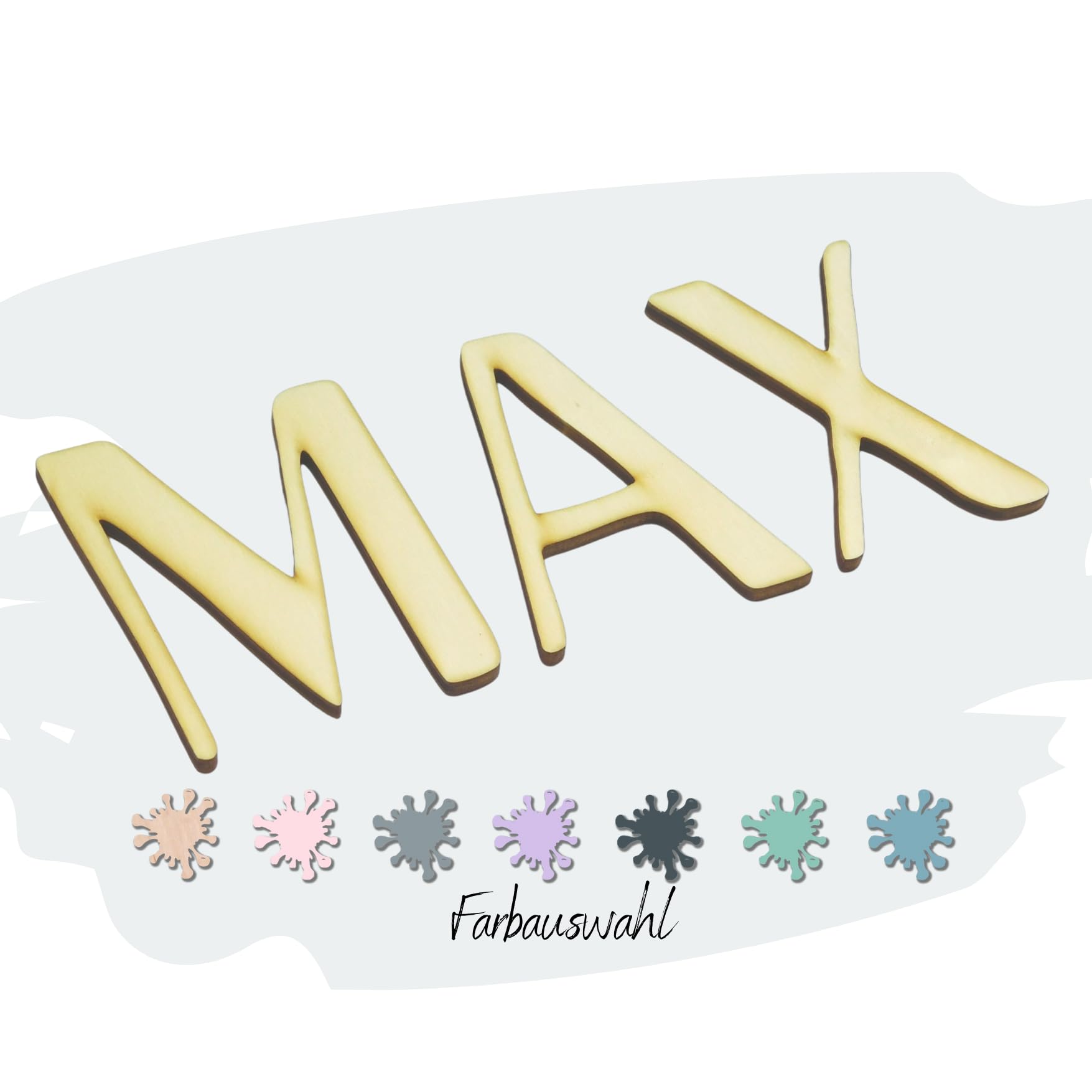 8 cm Holzbuchstaben personalisiert – Namensbuchstaben für Kinderzimmer & Tür | Kinderzimmerdeko Jungen & Mädchen | Geschenk zur Geburt, Taufe oder Geburtstag | inkl. Klebepads (NATUR)