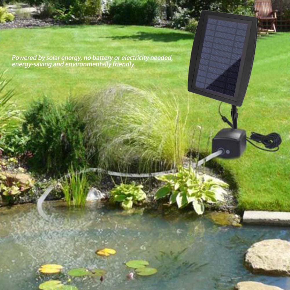 Pompa ad aria ad energia solare, ad energia solare, pompa ad ossigeno solare plug-in per acquario, ossigenatore per acquario, per piscine all'aperto, laghetti, acquari e giardini