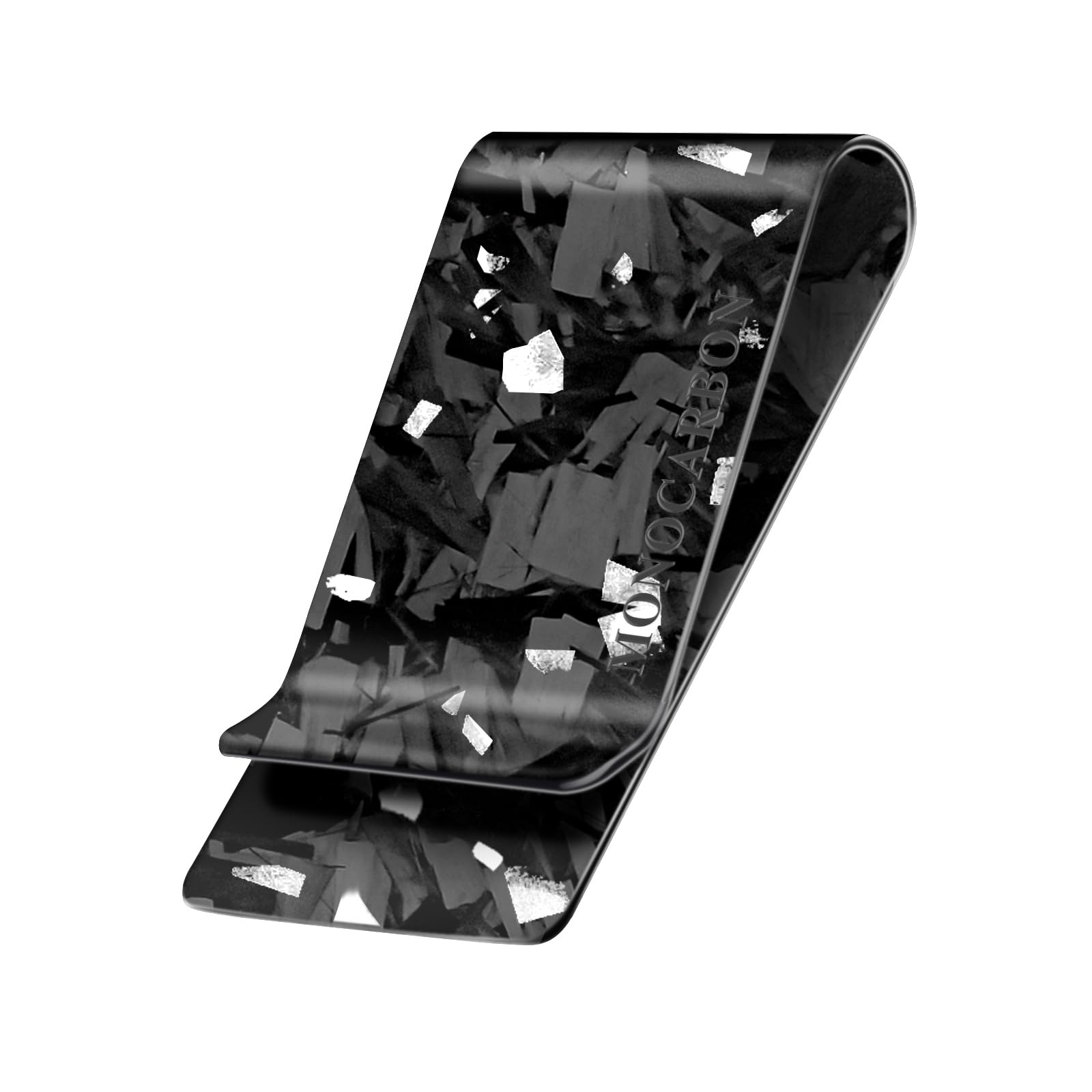 MONOCARBON Carbon-Fiber-Money-Clip-for-Men, Minimalist-Money-Holder for Cash, High Elastic Carbon-Fiber-Wallet, Slim and Durable