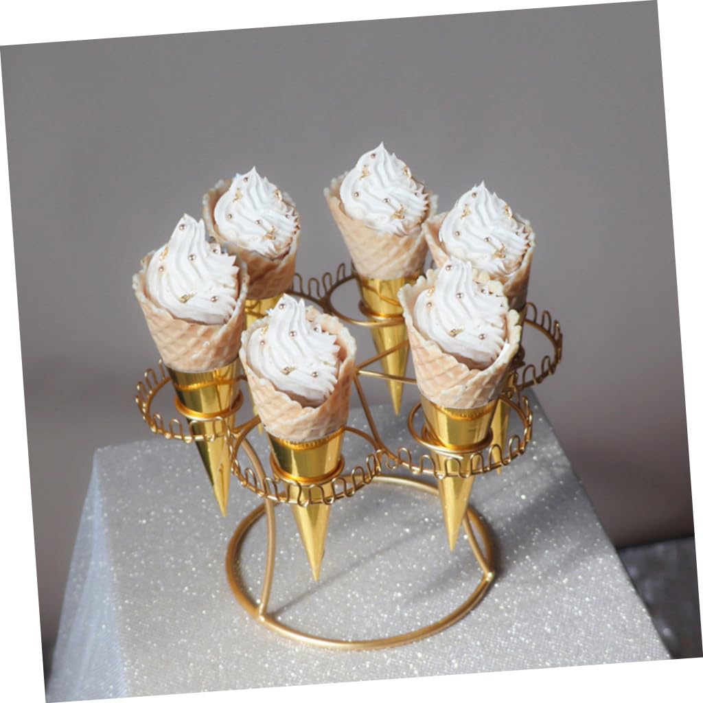 ibasenice Estantería para Conos de Helado Estructura Metálica Resistente, Soporte para Helados y Cucuruchos en Heladerías y Fiestas