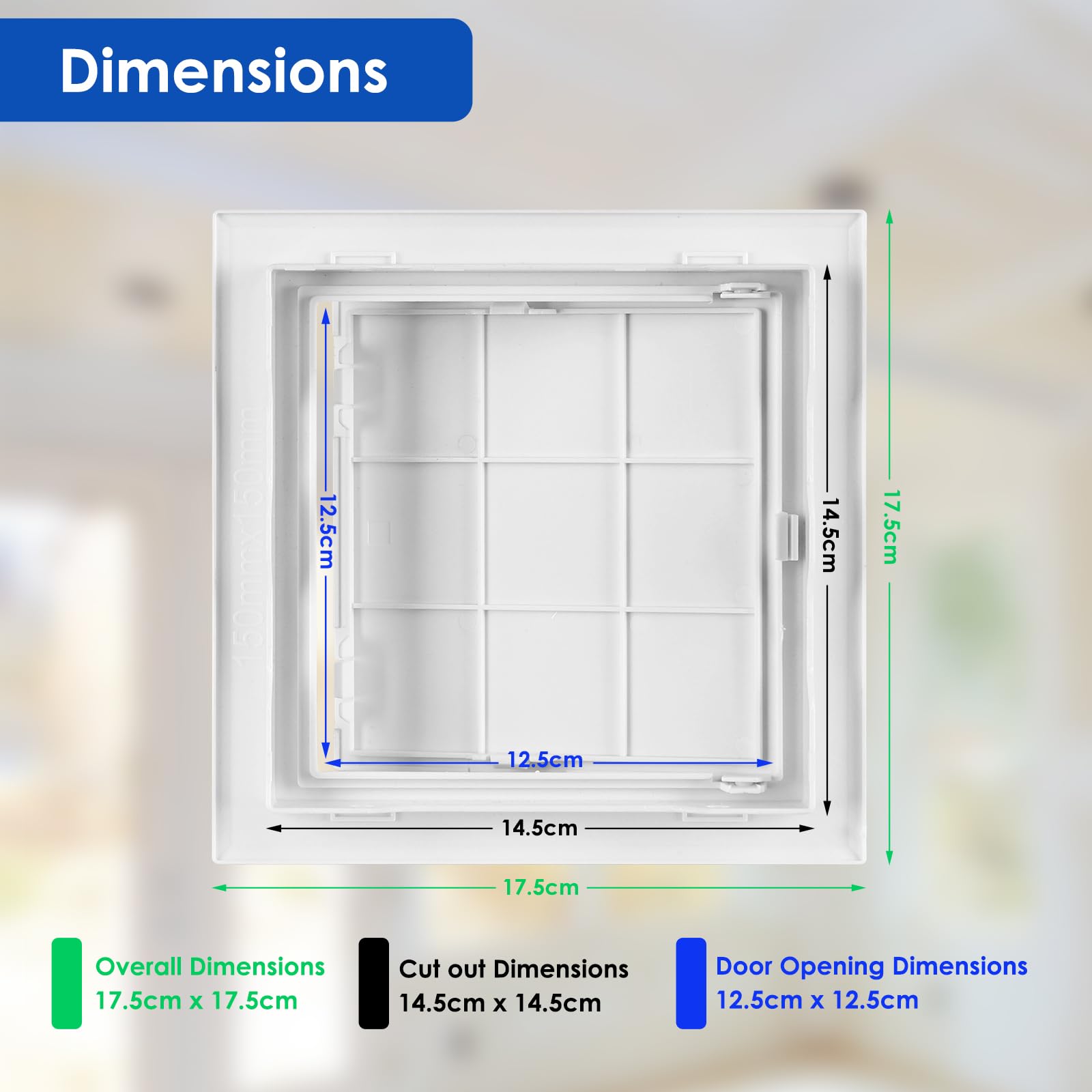 KitchenRaku Access Panel 145x145 mm- Paintable Easy Access Doors with Hidden Hinges - Image 2