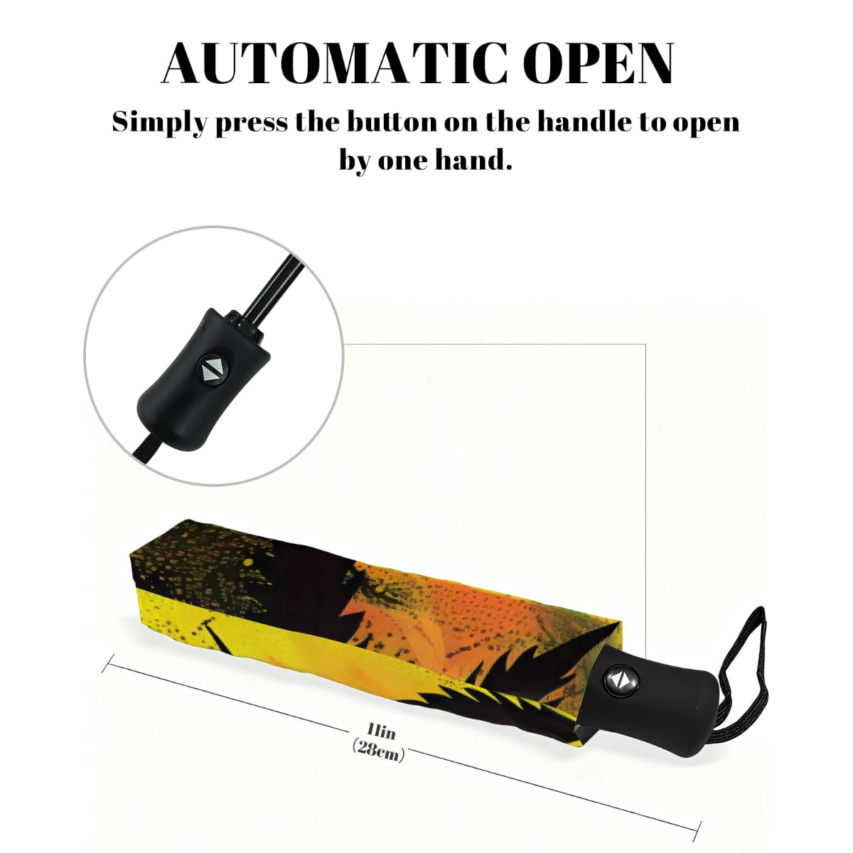 Ombrello pieghevole da viaggio Rasta con foglie di cannabis, compatto, antivento, impermeabile, con protezione UV, rivestimento nero, leggero, 8 costine, portatile, per pioggia e sole