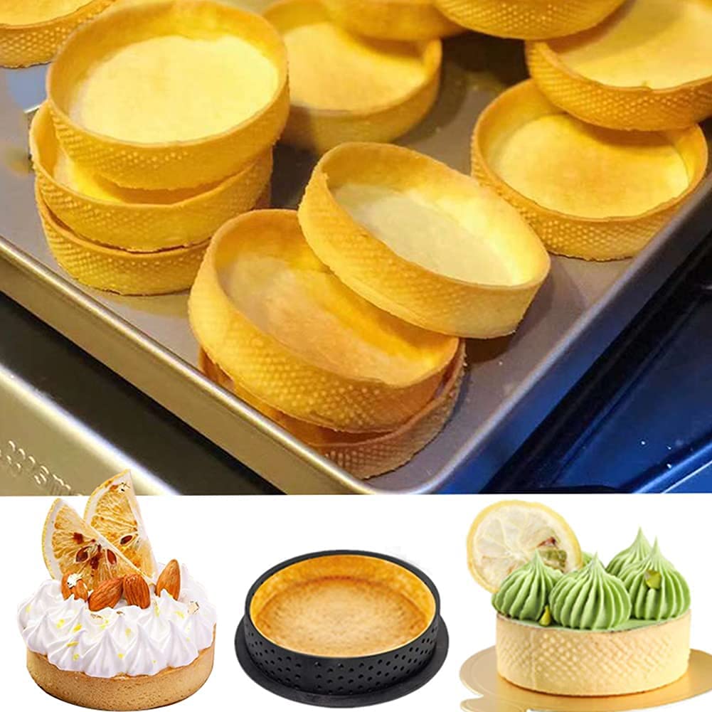 12 Moules à Tartelette Plastique 8cm Perforés | Réutilisables Pour Pâtisseries Et Desserts - Faciles à Nettoyer