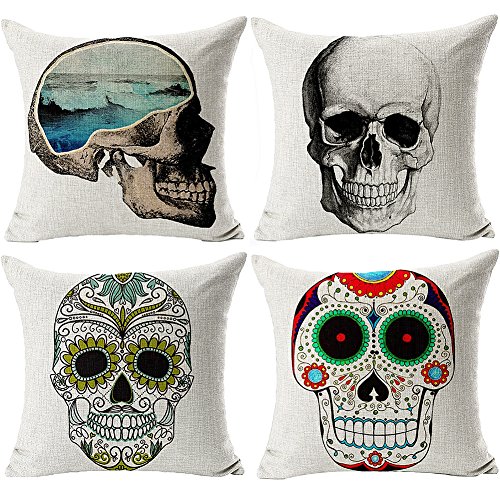 Funda de almohada manta, 4 piezas de calavera en el día de muertos Cover