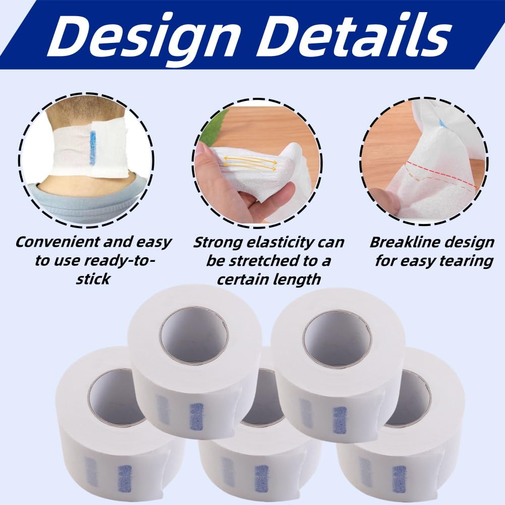 Carta Collo Barbiere,500pcs Carta Collo Barbiere Usa e Getta,Carte Collos Parrucchiere,Neck Strips,Elastica Fascia Protettiva,Bianco