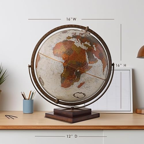 Miniatura 5 de Waypoint Geographic Revolution Globe - Globo de escritorio de 12 pulgadas de diámetro, movimiento giromático de giro completo, decorativo para