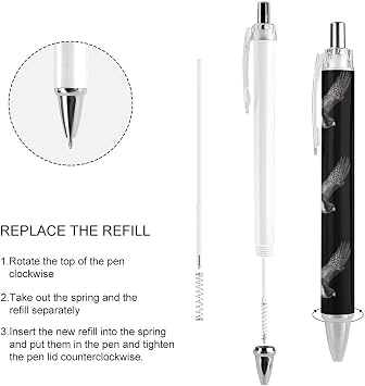 BHHJKKPeregrine Falcon Flying Retractable Ballpoint Pen 0.5mm Ball Point Pens Smooth Writing and Soft Grip for Office Desk Supplies,4 PCS