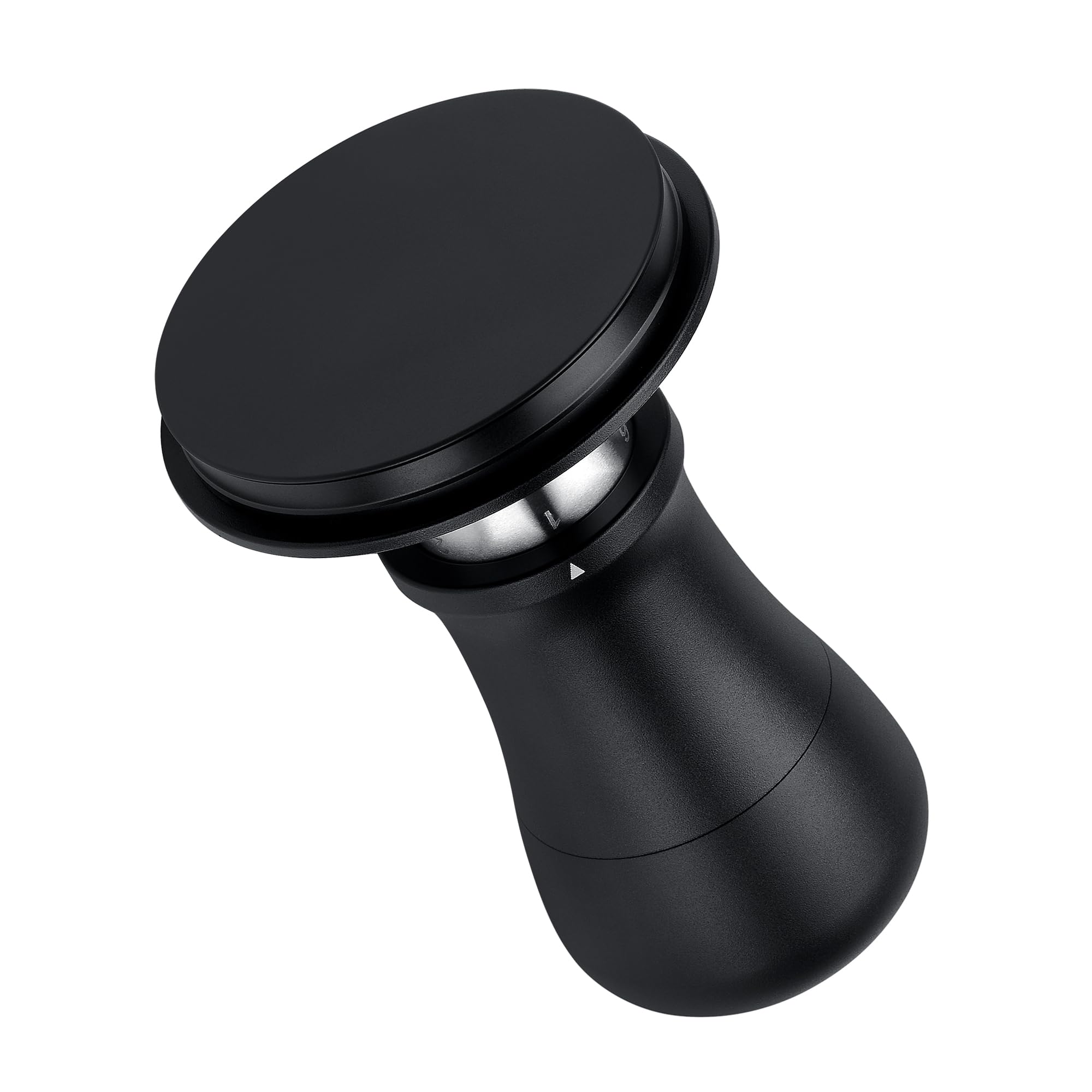 Normcore Tamper à café V5 de 58,5 mm, tampon à expresso à ressort avec 6 réglages de pression réglables, technologie Tri-Spring, base plate revêtue de titane, poignée en aluminium et support en