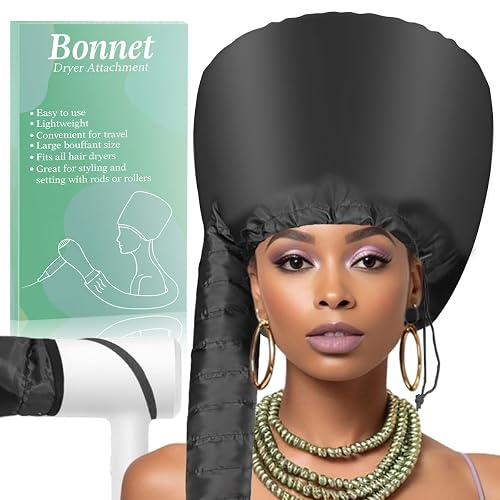 SpiralScgv Hooded Hair Dryer Bonnet, Black