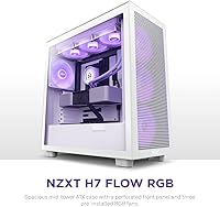 Vista 3 de NZXT H7 Flow RGB - Carcasa compacta ATX para juegos de PC de media torre - Panel frontal perforado de alto flujo de aire - Panel lateral de vidrio