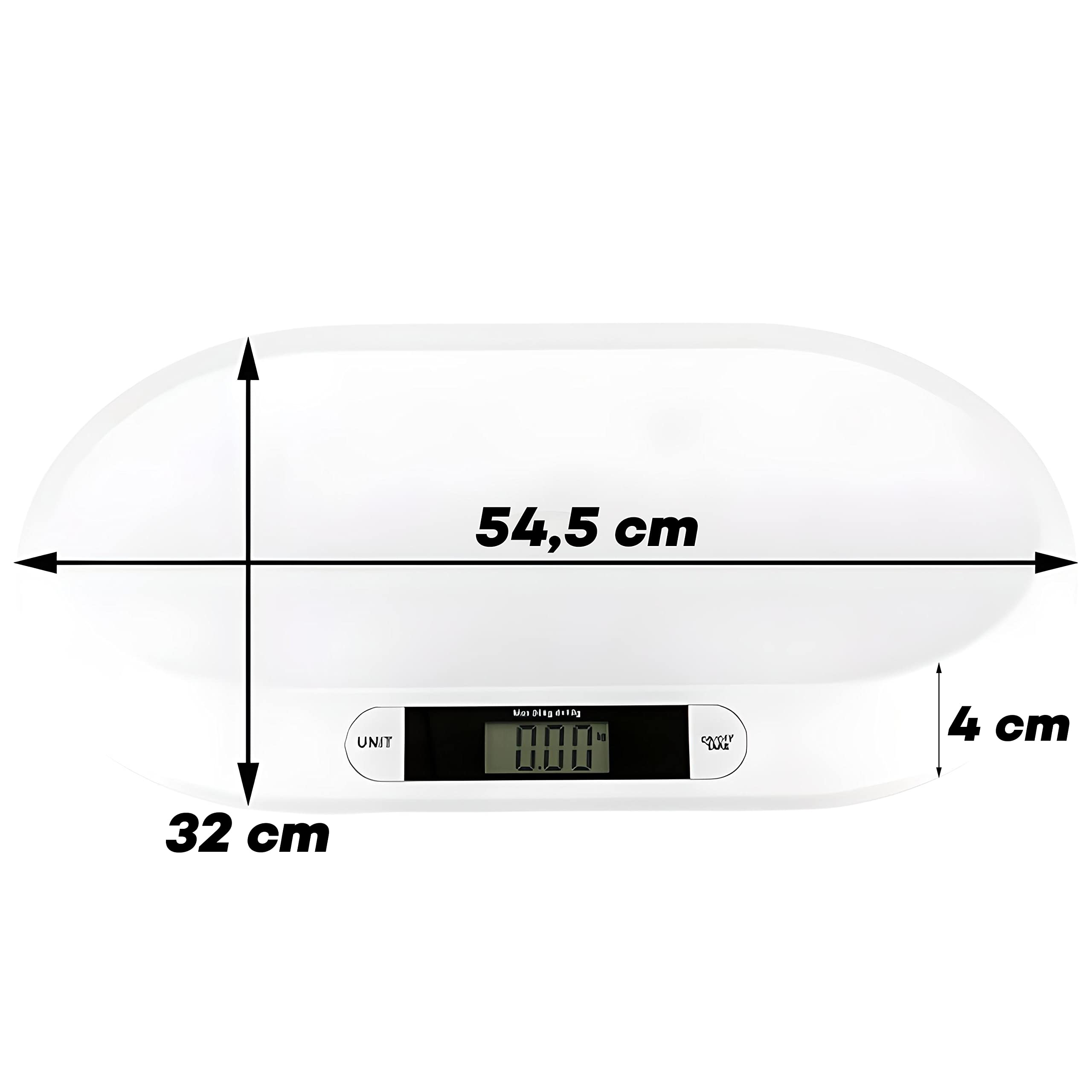 Retoo Babywaage Flach Digital bis 20kg, Kinderwaage, Digitalwaage für Neugeborene, Baby Waage, Säuglingswaage, Stillwaage Baby, Gewichtskontrolle ab Geburt, Ablesegenauigkeit, LCD Anzeige, Weiß