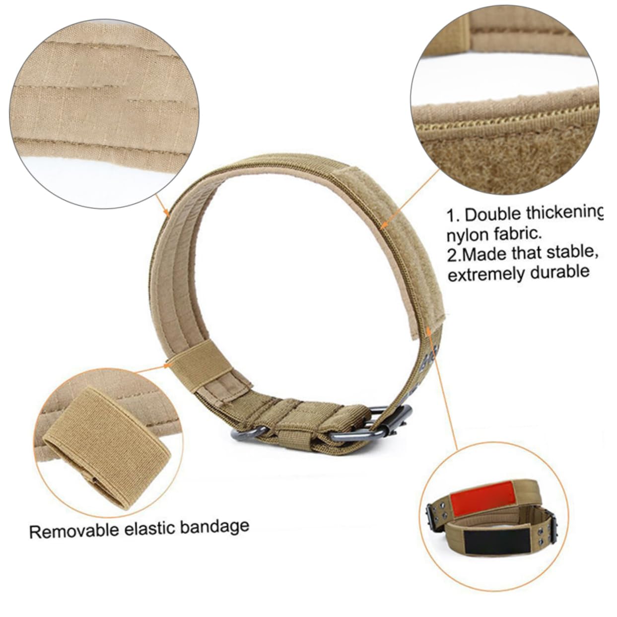 Mipcase 3 Pezzi Collare Per Cani in Nylon Con Fibbia in Metallo Dal Design Circolare Per Taglie Facili Da Attaccare Con Targhetta Identificativa Marrone