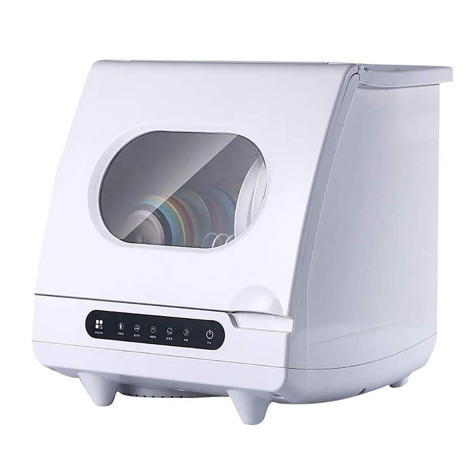 Lave-vaisselle De Table, 1200W Machine Laver Vaisselle Portable Avec 5 Programmes De Lavage Et Réservoir D'eau Intégré De 5 Litres, Cycle À 360°, Pour Les Petits Appartements Et Les Camping-cars
