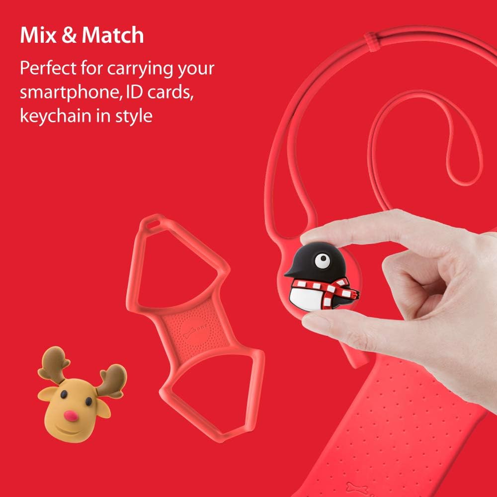 Nеw Prоduсt Bone Bundle Gift Kit Universal Cell Phone Lanyard with Card Holder Case, Silicone Neck Strap Necklace for Smartphone ID Name Badge Business Access Metro Card Keychain Wallet - Red