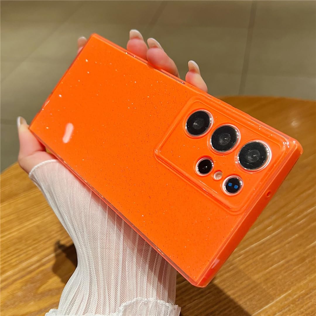 Coque Samsung S24 de luxe en silicone orange fluorescent