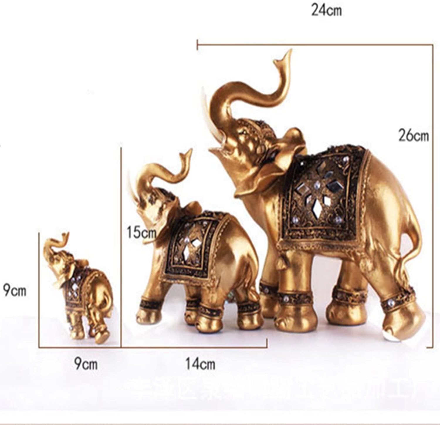 Lucky Wealth Elephant Statue|Resin Elephant Sculpture Home Office Desktop Decoration,Best Gift(Small)
