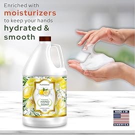 Puremax Foaming Hand Soap Refills | Lemon Basil | All-Natural | Gentle, Moisturizing | Made in USA | 128 Fl Oz (1 Gallon)