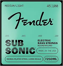 Encordoamento para Contrabaixo 4 Cordas ACO 0.45 7250ML Niquelado Fender