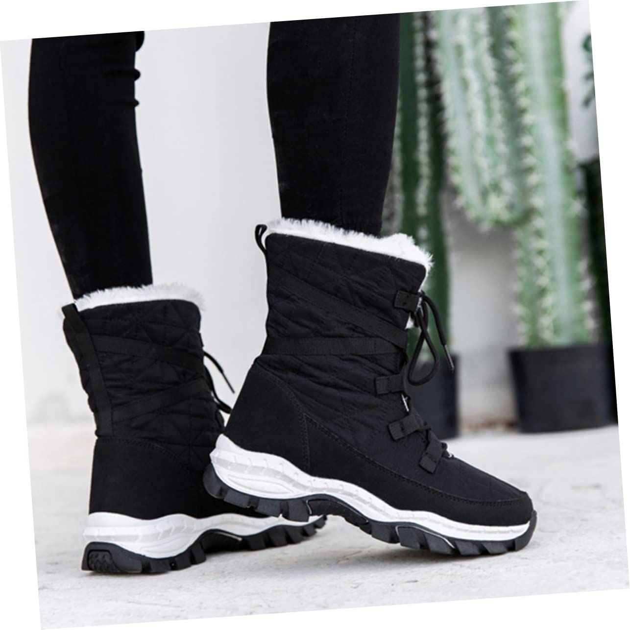 LIFKOME Botas De Nieve Zapatos Cómodos Para Caminar De Mujer Botas Calientes De Mujer ines Cálidos ines De Nieve Con Forro De Felpa as De Montaña Para