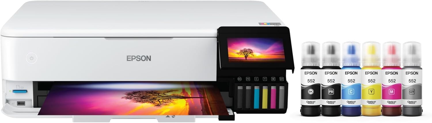 Epson EcoTank Photo ET-8550 Wireless Wide-format Color All-in-One Supertank Printer with Scanner