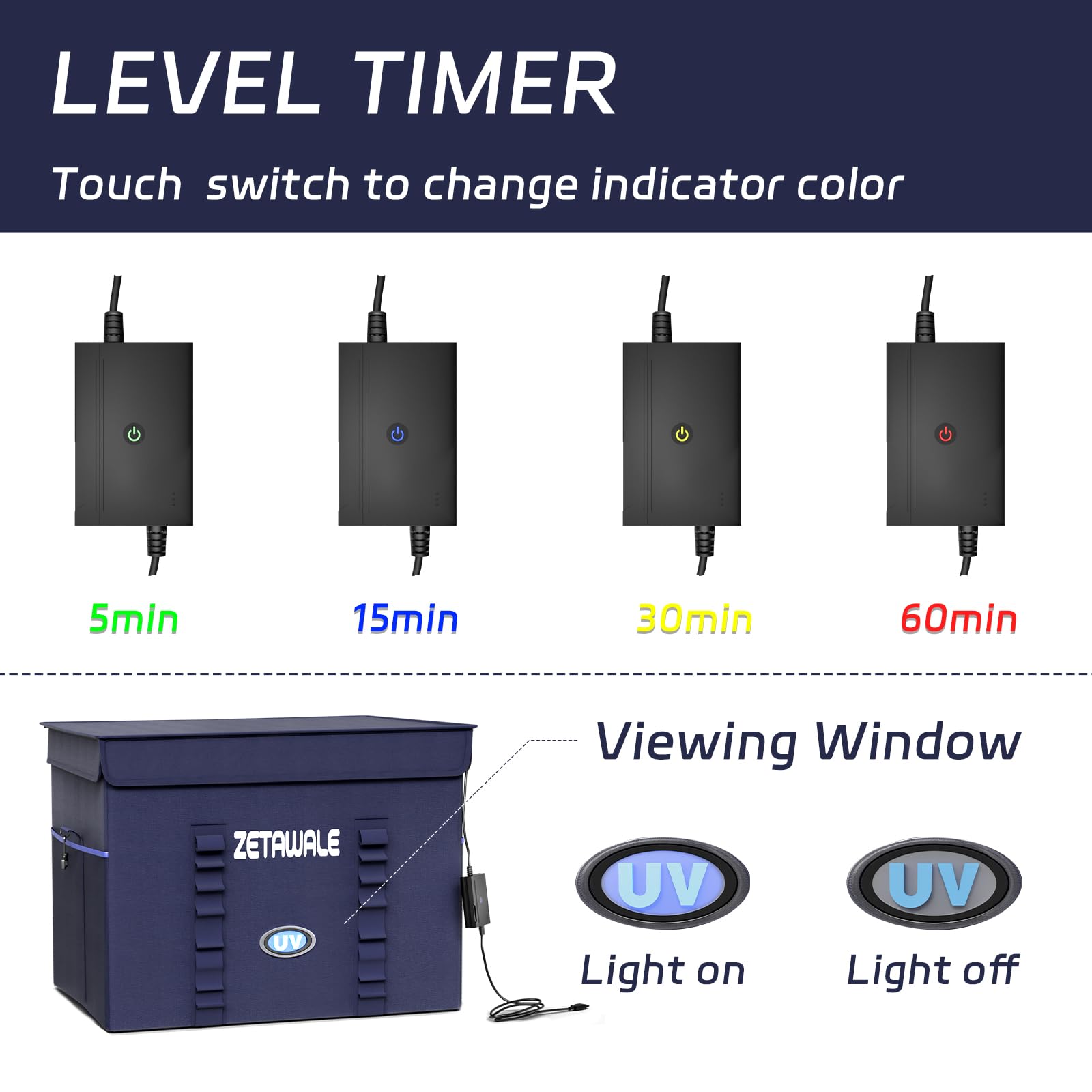 Caja desinfectante de luz UV, plegable, grande, máquina de limpieza y desinfección con temporizador, bolsa de desinfección de luz UVC para el hogar para teléfono celular, auriculares