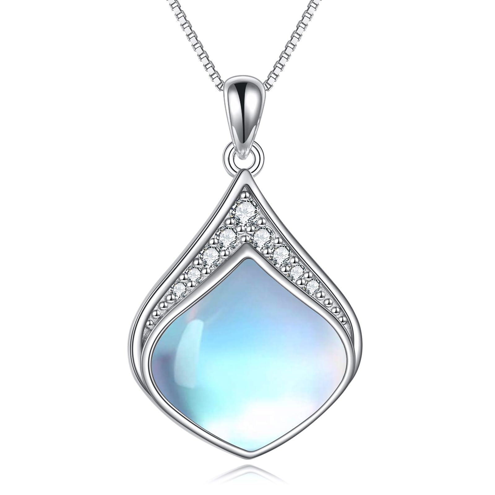 YAFEINI Collana con pendente a goccia in pietra naturale in filigrana vintage in argento sterling con catena a goccia, regali per donne e ragazze