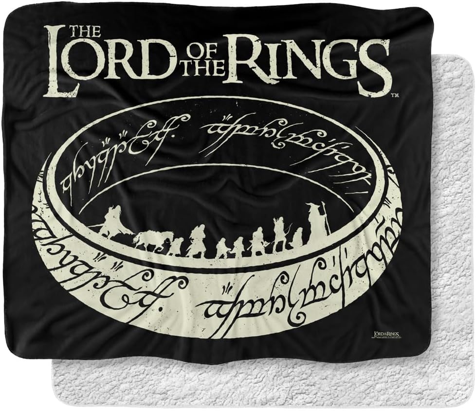 The Lord of The Rings Blanket, 50"x60" The Journey Silky Touch Sherpa Back Super Soft Throw Blanket