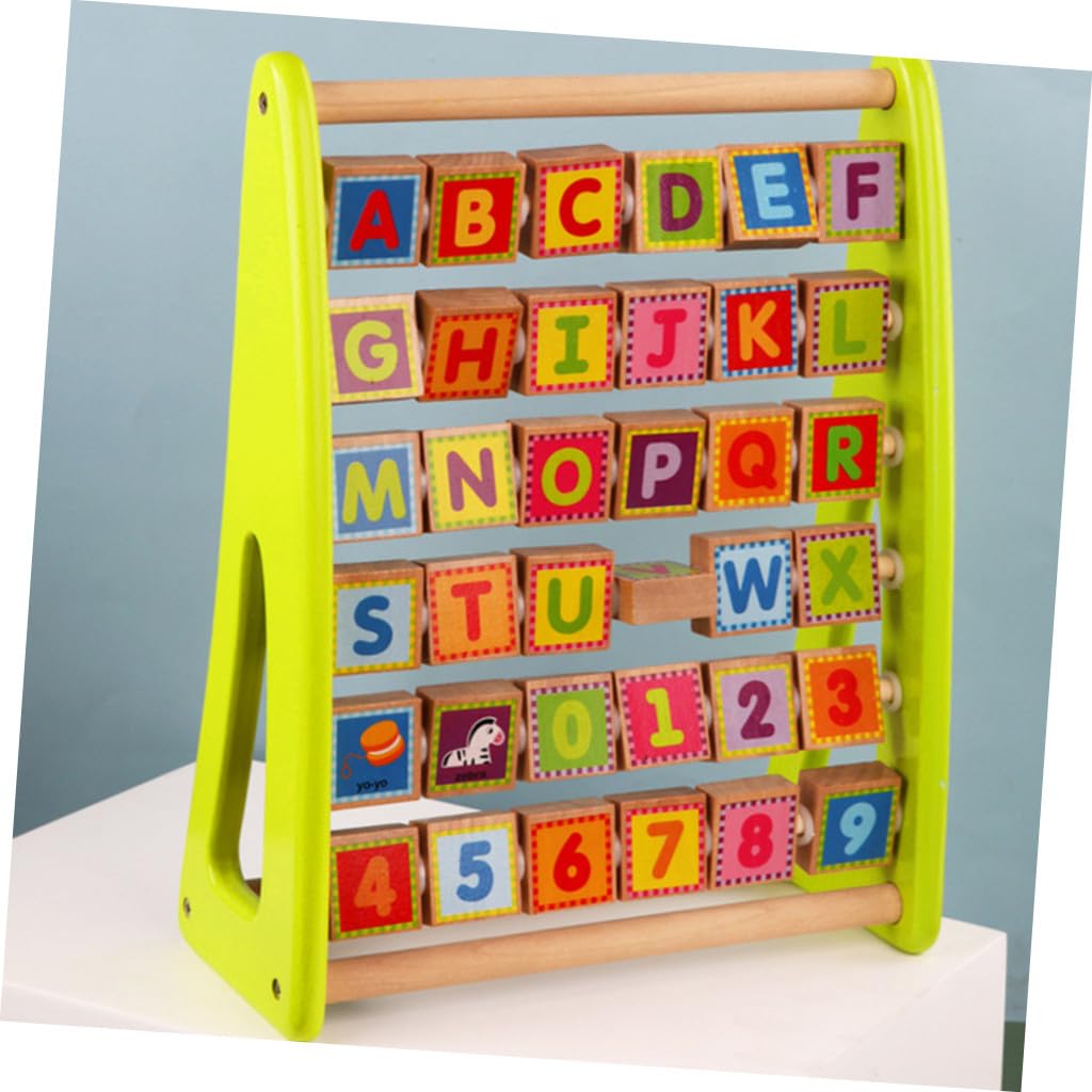 Tablero Juguete Educativo de Aprendizaje de Números y Alfabeto de Madera Multifunción Seguro Coordinación Mano-Ojo para Niños Adecuado para Preescolares