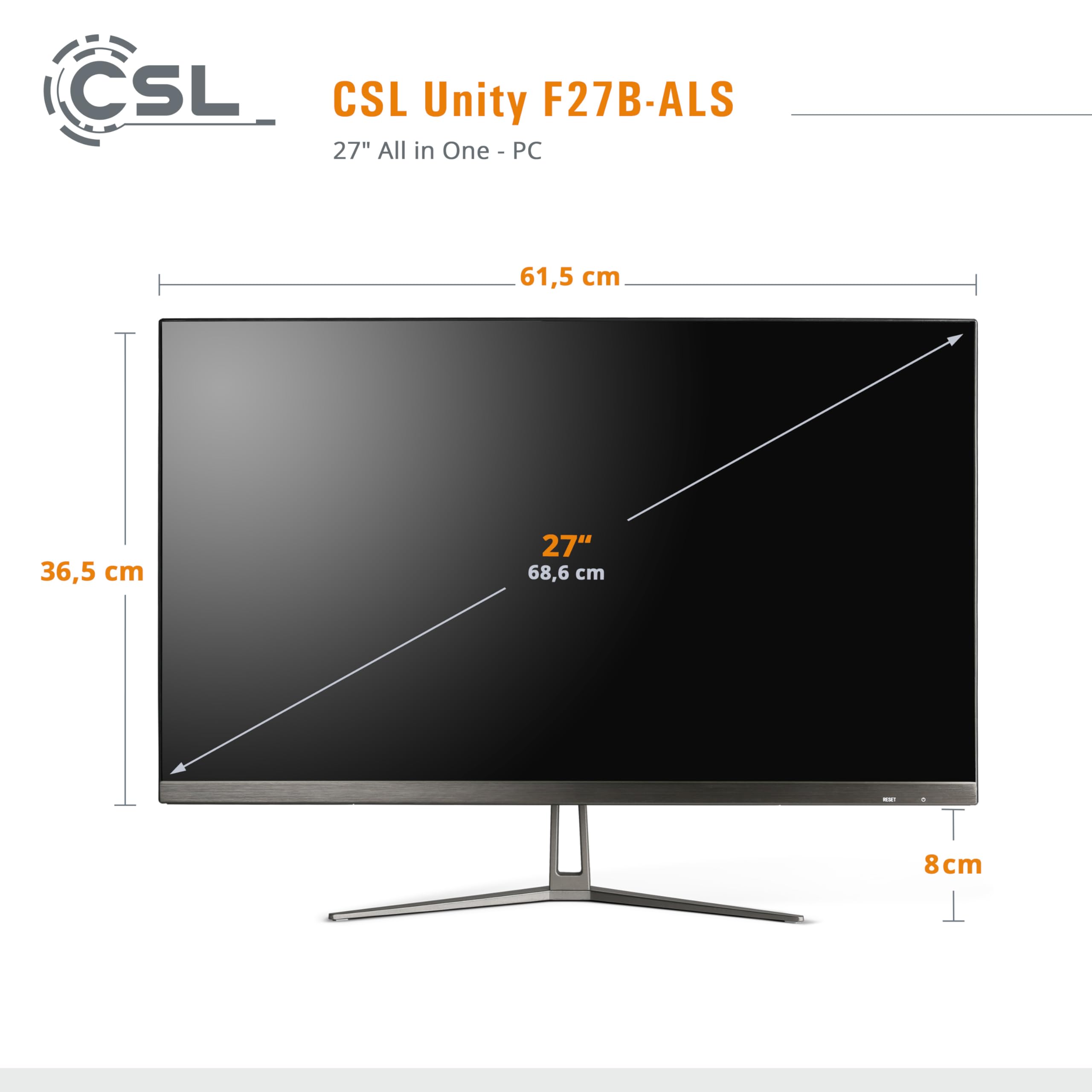 All-in-One-PC CSL Unity F27B-ALS 27-Zoll-Modell mit Intel N200 CPU und 1000 GB SSD - Dettaglio